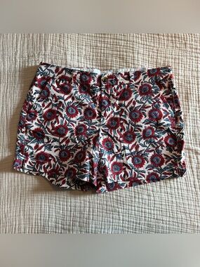 Old Navy Floral Print Women's Shorts - Red & Blue on White - Size 12